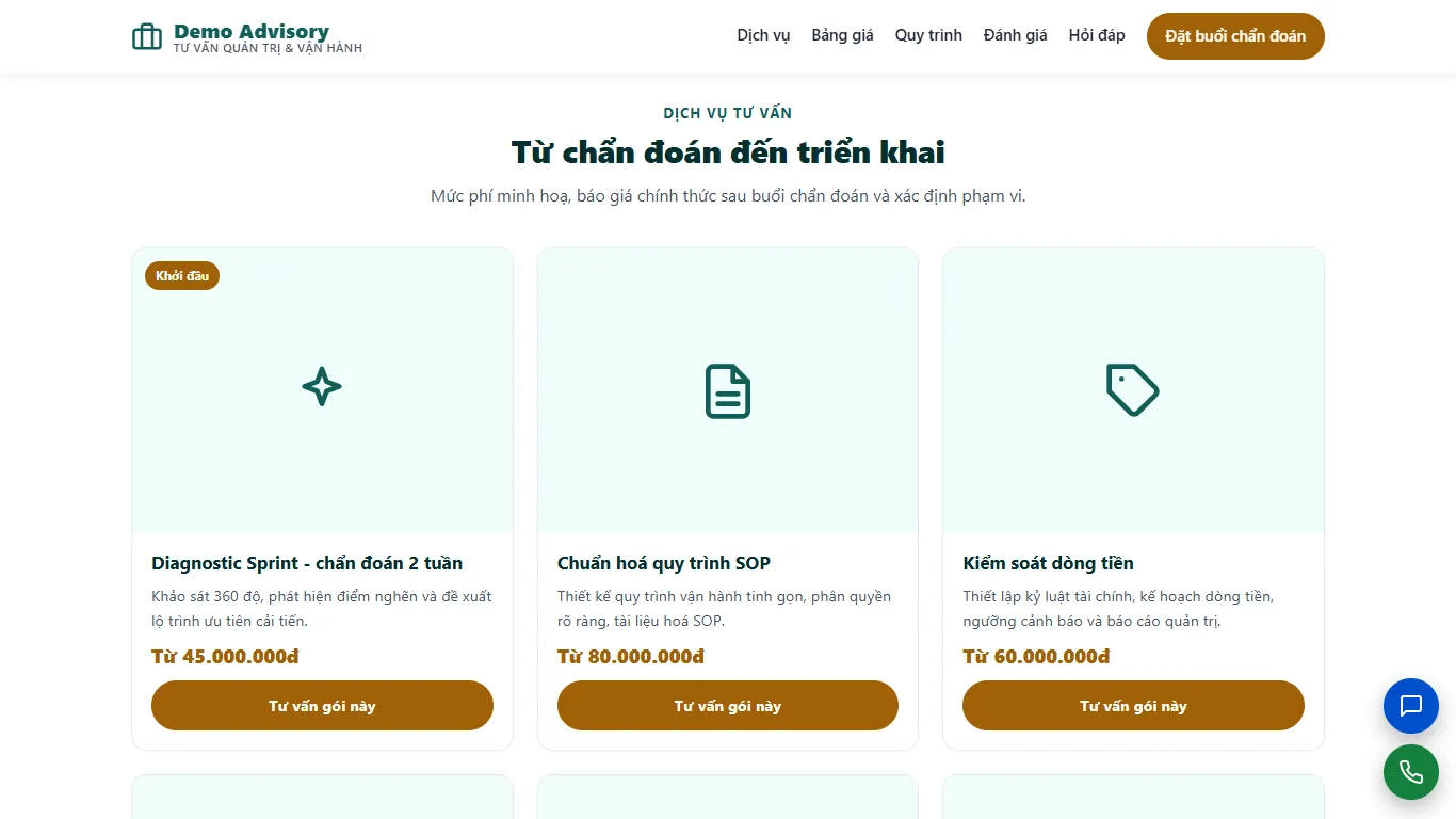 Landing page Tư vấn quản trị & vận hành – Khối nội dung (máy tính)