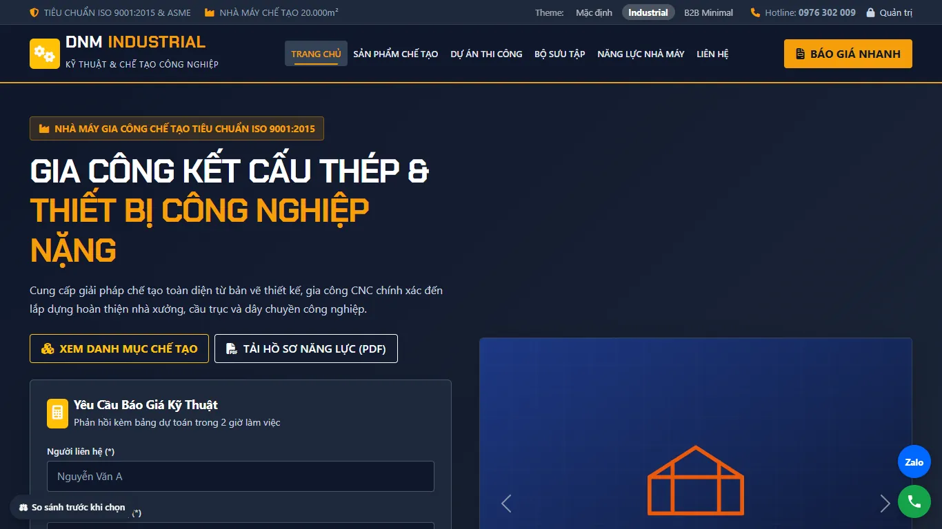 Quản lý Dự án & Hợp đồng – Demo gần nhất — Giao diện thứ hai (máy tính)