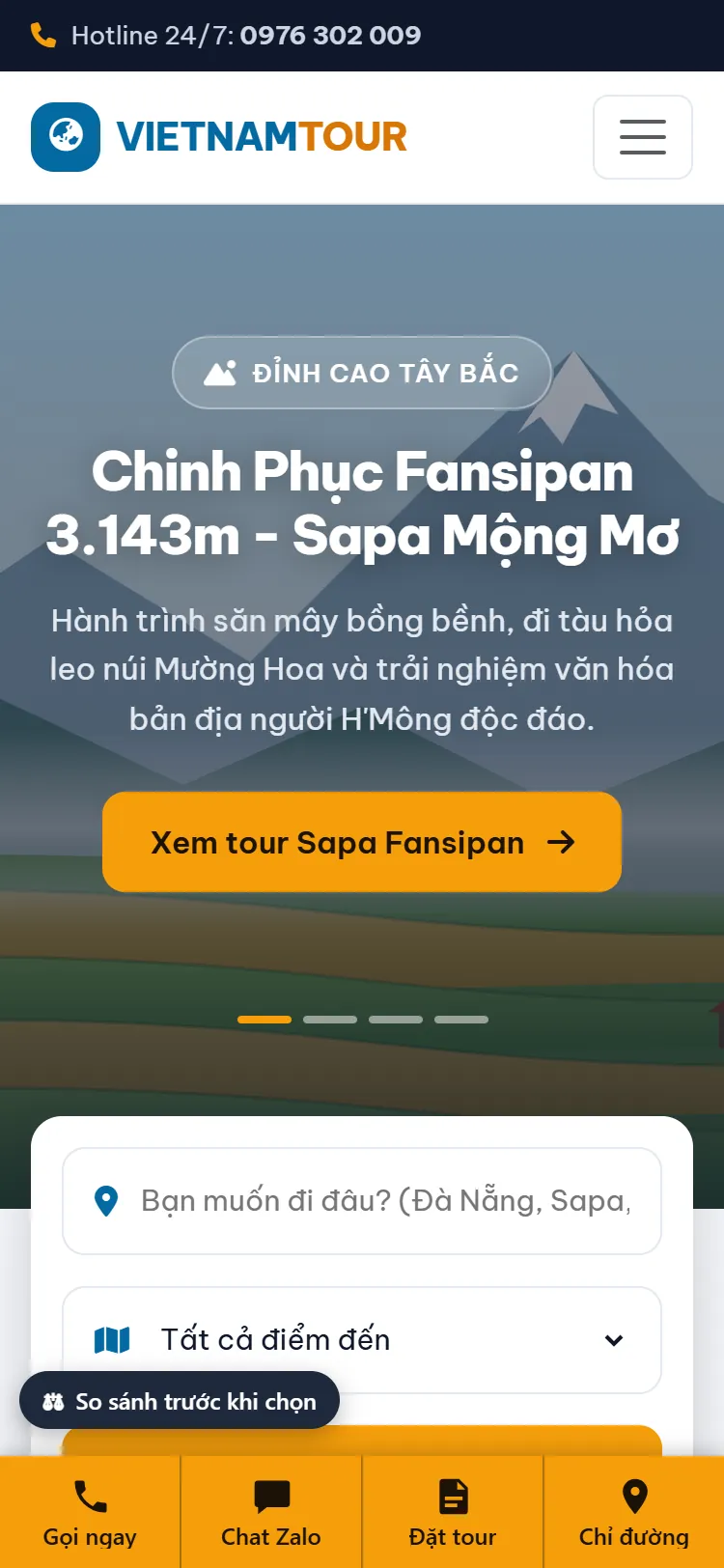 Điều hành Tour & Lữ hành – Demo gần nhất — Trang chủ (điện thoại)