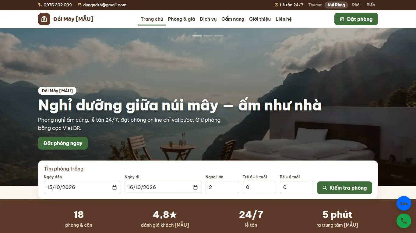 Ảnh chụp Web Khách sạn & Homestay