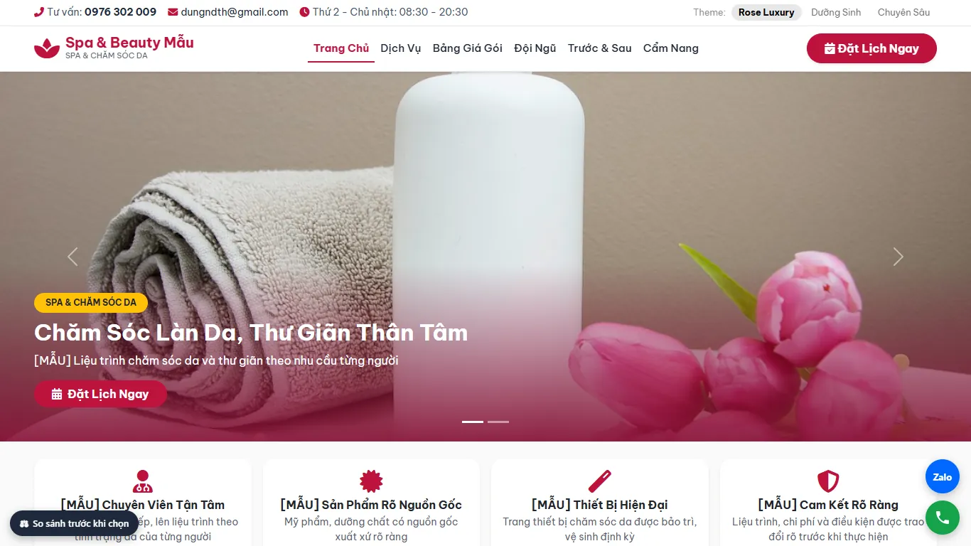 Ảnh chụp Web Spa & Thẩm mỹ