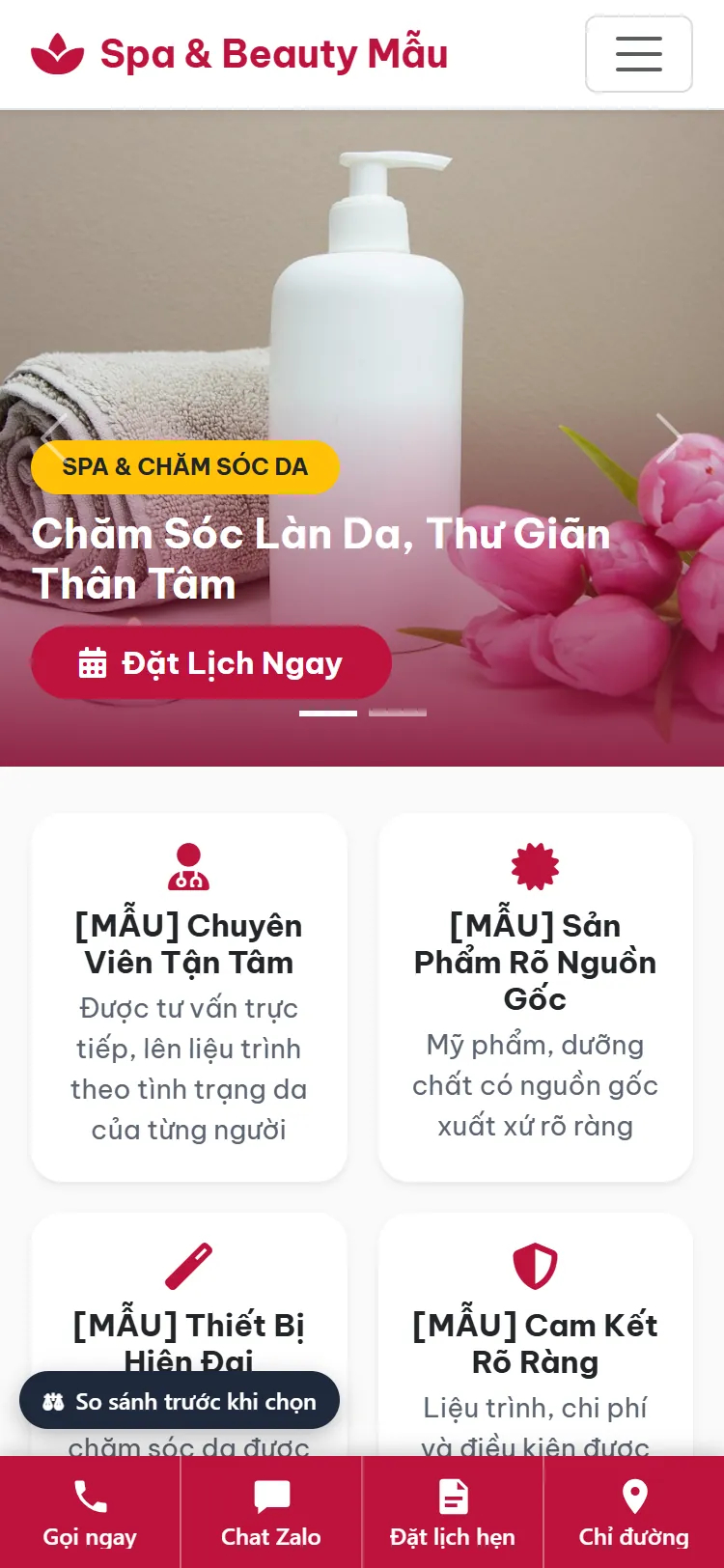 Web Spa trên điện thoại