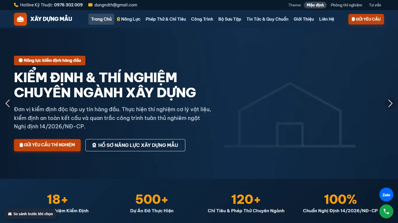 Ảnh chụp Web Xây dựng & Kiểm định
